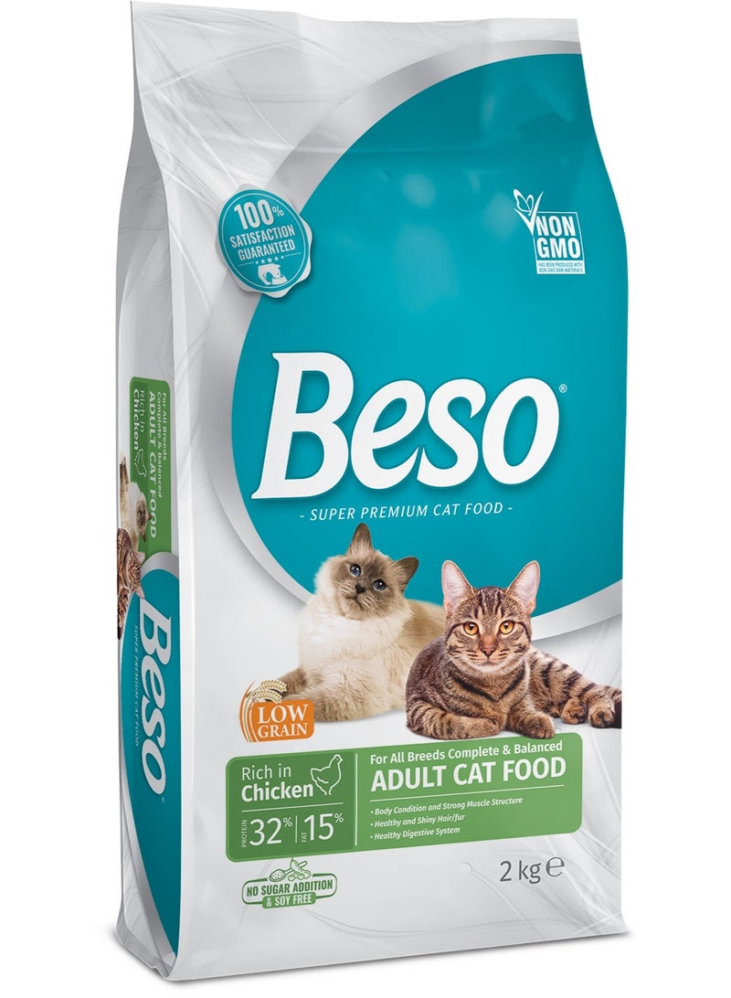 Beso Complete & Balanced Chicken Adult Dry Cat Food – 2 kg - Image 3