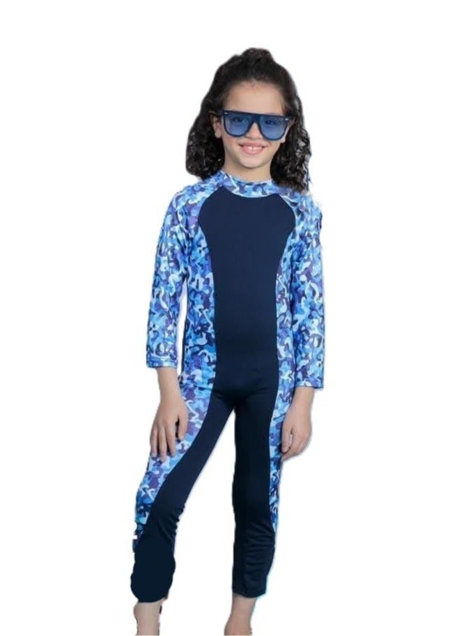 Generic Kids' Sun Protection Swimsuit - One Piece, Long Sleeves and Long Pants - Image 2