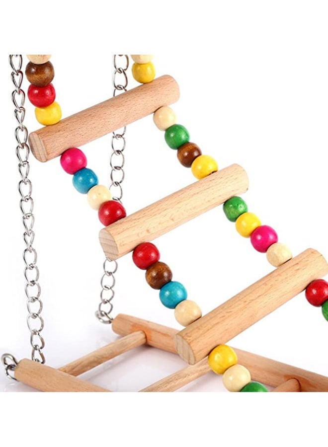 NIBEMINENT Wooden Hanging Stairs for Parrots Multicolour - Image 2