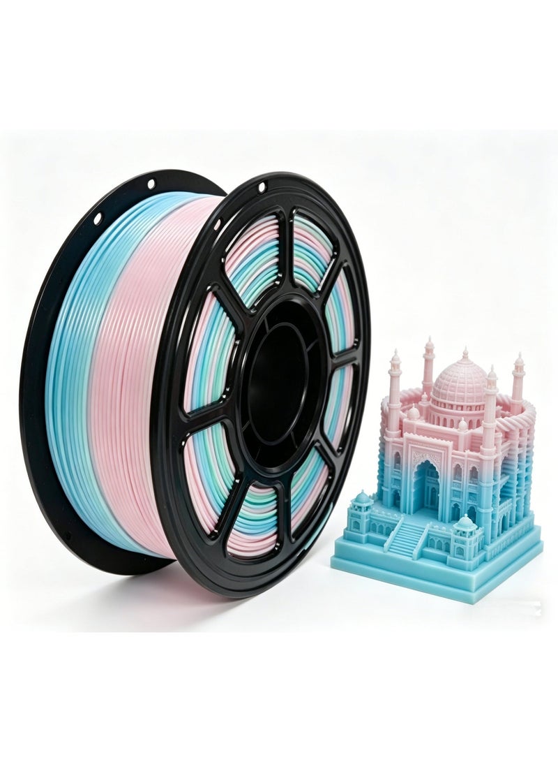خيط PLA قوس قزح 1.75 مم، خيط PLA للطباعة ثلاثية الأبعاد، خيط عالي السرعة، دقة أبعاد +/-0.02 مم، متوافق مع معظم طابعات FDM ثلاثية الأبعاد، خيط PLA قوس قزح - 1 كجم - Image 3