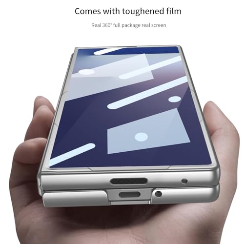 Midkart Kickstand Case Compatible with Samsung Galaxy Z Fold 7 and Compatible with Magsafe Charging Rotating Ring Holder Front Glass Cover & Camera Protection, Grey - Image 4
