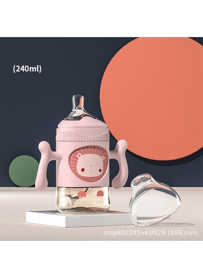 KUYING Triangle Milk Bottle for Newborn Babies Aged 0-6 Months Above Straw Style Anti Bloating Anti Falling Duckbill Water Dispenser PPSU 
