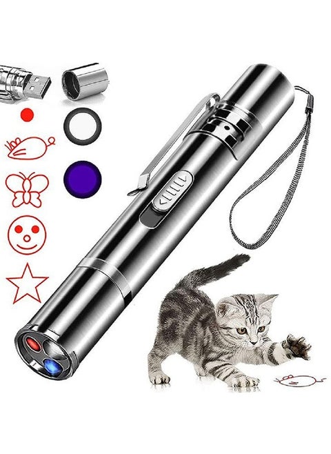 Cat Laser Toy, Laser Pointer Interactive Toys for Indoor Cats Dogs, Red Dot Light Lazer Pointer, Long Range 3 Mode USB Rechargeable Pet Kitten Chase Exercise Toy, Small Laser Presentation Clicker Pen