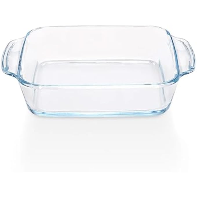 rayihni Square Dish With Handle WO Lid 08 Liter  Large icate Oven Proof Casserole Pan Roasting Dish HeatResistant Kitchen Cookware  FamilySize Serveware Dshex0047 - Image 1