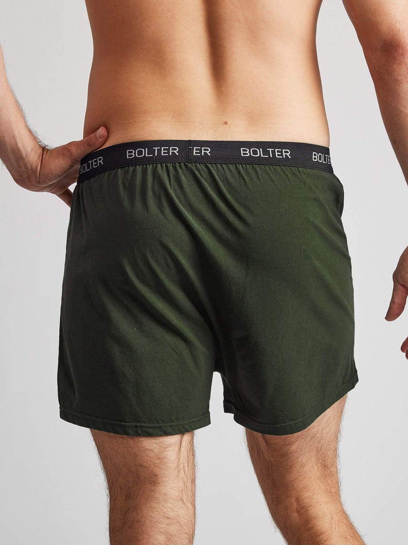 Bolter Men’s 5-Pack Cotton Stretch Boxers Shorts (Large, Earth) - Image 4