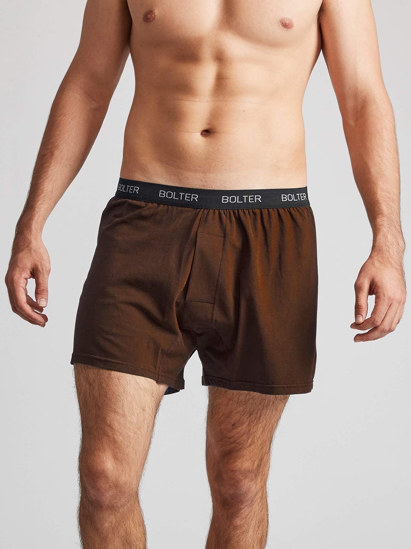 Bolter Men’s 5-Pack Cotton Stretch Boxers Shorts (Large, Earth) - Image 2