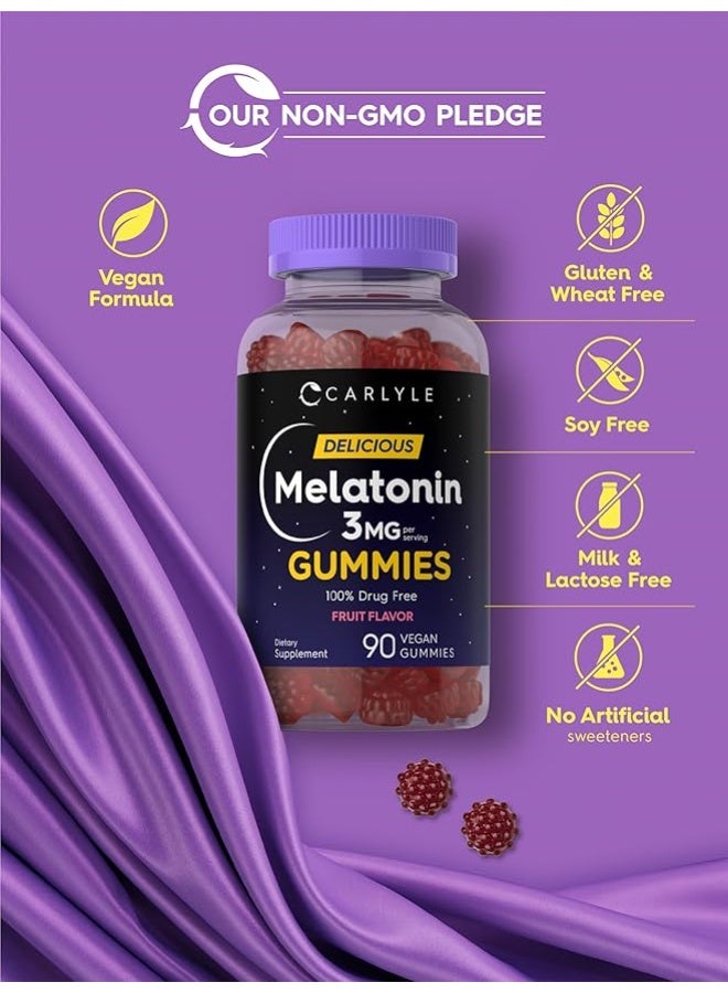 Carlyle جواهر كارلايل ميلاتونين 3 ملغ | 90 حبة | مكمل جيلاتيني بنكهة الفواكه - Image 3