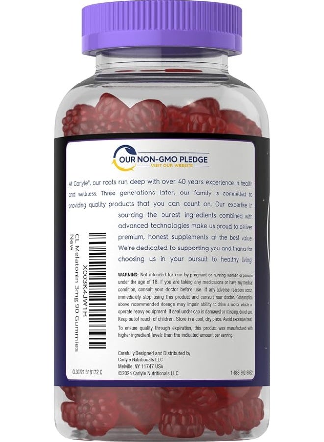 Carlyle جواهر كارلايل ميلاتونين 3 ملغ | 90 حبة | مكمل جيلاتيني بنكهة الفواكه - Image 5