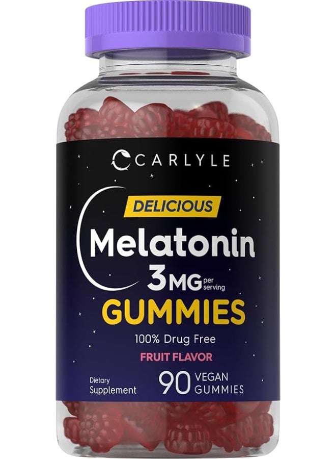Carlyle جواهر كارلايل ميلاتونين 3 ملغ | 90 حبة | مكمل جيلاتيني بنكهة الفواكه - Image 1