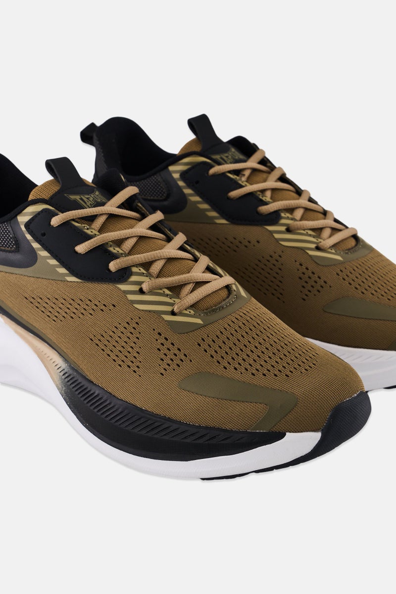 TapouT Men Brand Logo Lace Up Outdoor Shoes, Brown - Image 3