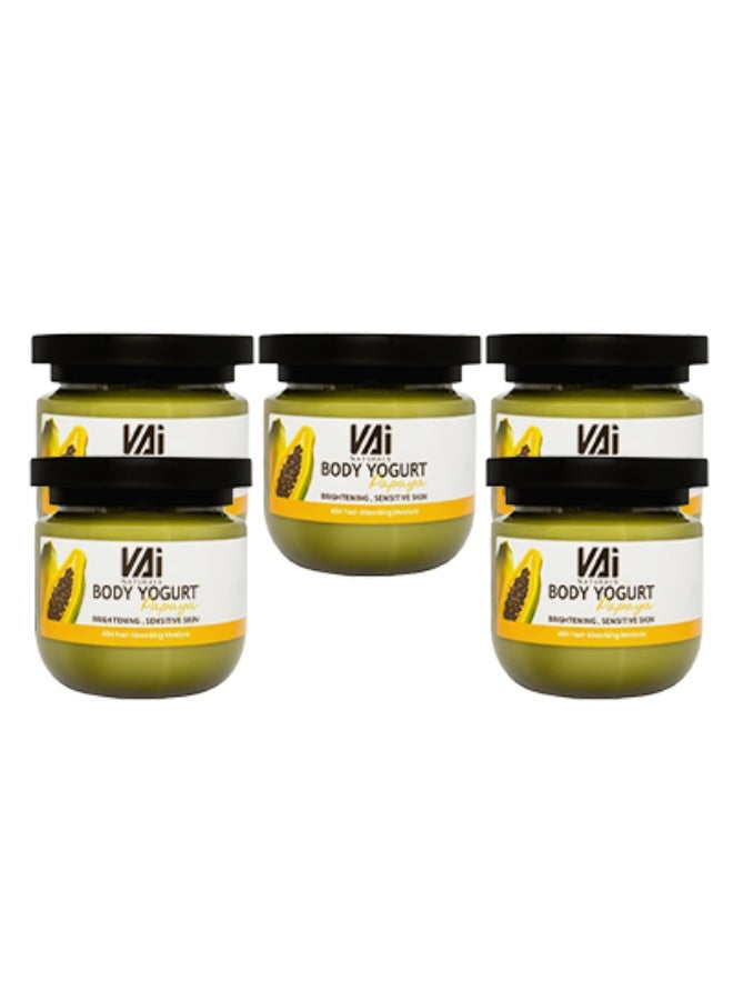 VAI 5 Pieces Body Yogurt Papaya Brightening Sensitive Skin 280ml - Image 1