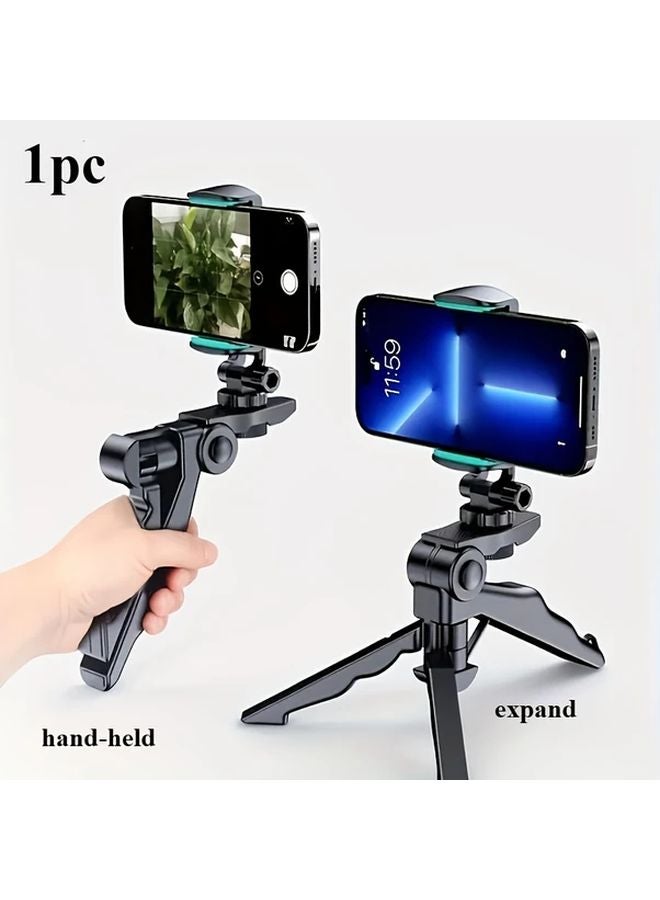 Black 360 Rotating Anti Shake Phone Tripod Stand Adjustable Smartphone Holder For Live Streaming - Image 1