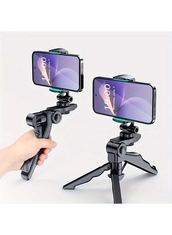 Black 360 Rotating Anti Shake Phone Tripod Stand Adjustable Smartphone Holder For Live Streaming - Image 4