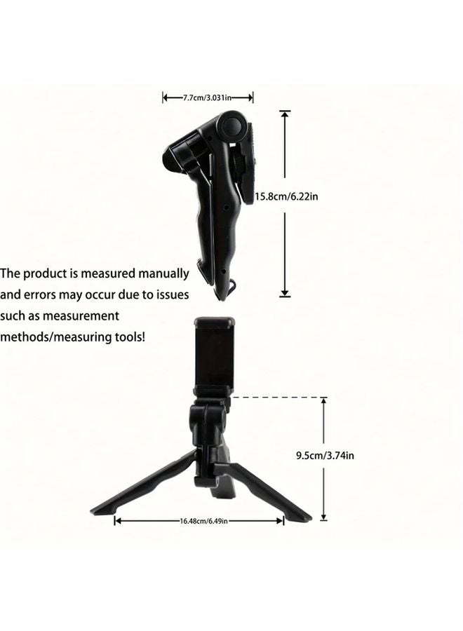 Black 360 Rotating Anti Shake Phone Tripod Stand Adjustable Smartphone Holder For Live Streaming - Image 5