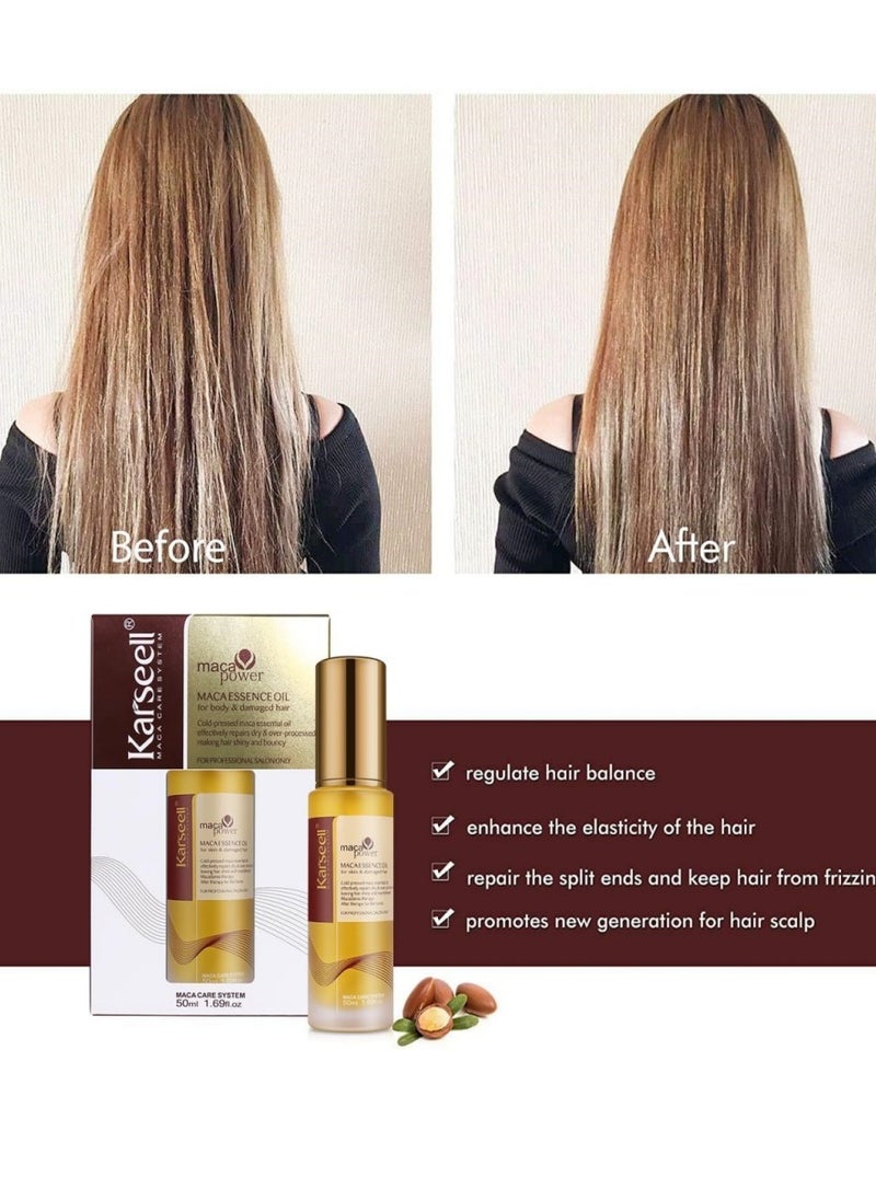 Moroccan Argan Oil for Hair Healing Cold Pressed Weightless Argan Oil Hair Serum for Dry Damaged Hair 50ml