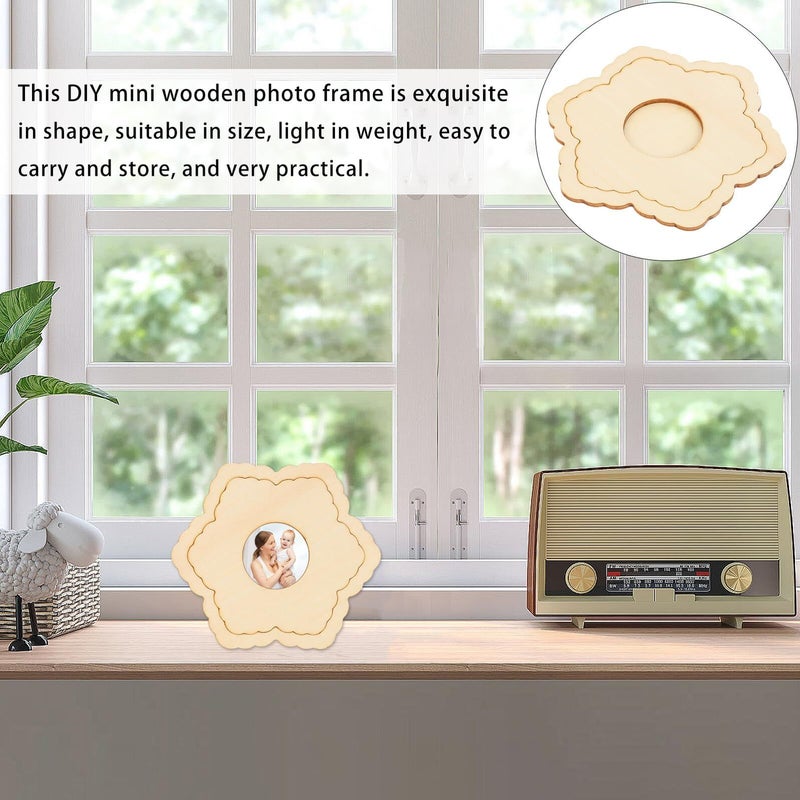 إطارات خشبية صغيرة 5 قطع، إطارات صور صغيرة للتلوين DIY لديكور المنزل والغرفة - Image 5