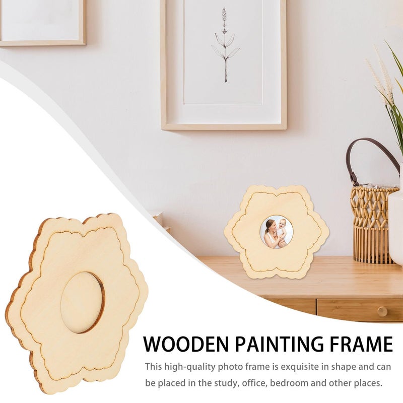 إطارات خشبية صغيرة 5 قطع، إطارات صور صغيرة للتلوين DIY لديكور المنزل والغرفة - Image 4