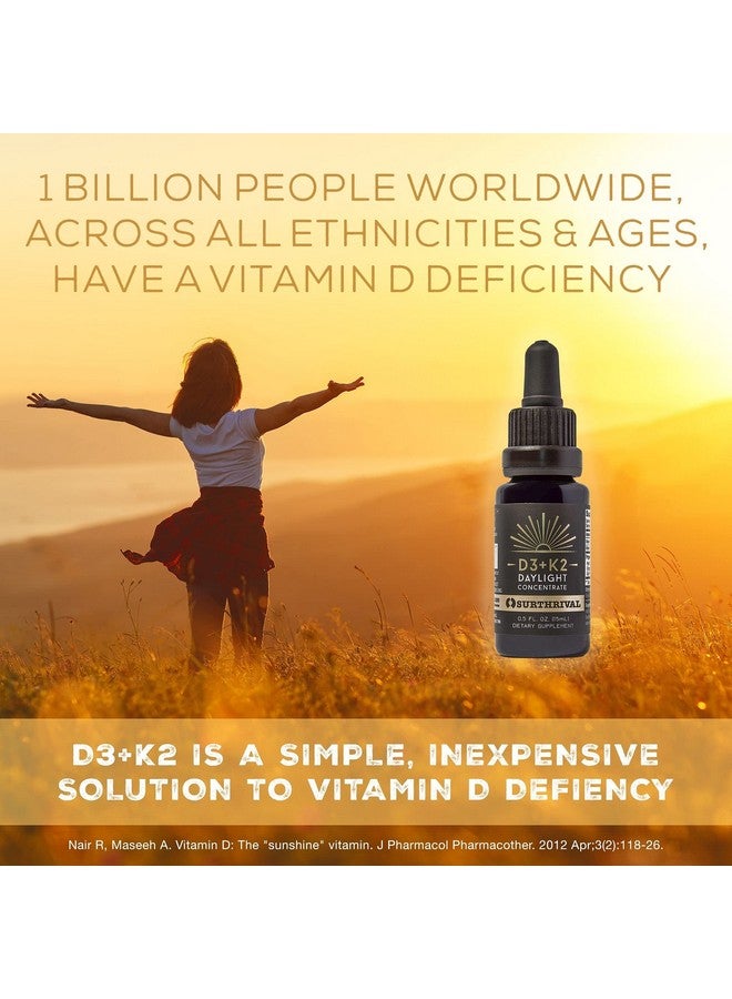 Surthrival: Vitamin D3+K2 Daylight Concentrate, AKA The Sunshine Vitamin, 0.5 oz, Approx. 270 Servings, Supports Immune, Cardiovascular & Bone Health - Image 3