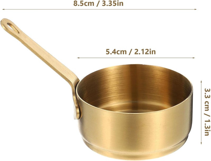 Stainless Steel Sauce Cups Large 304 Steel Gold Tone with Short Handle Multi-function Household Condiment Holder for Western Dining and Steak Sauce Serving - Image 2