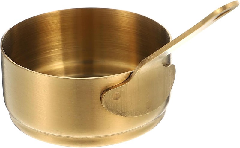 Stainless Steel Sauce Cups Large 304 Steel Gold Tone with Short Handle Multi-function Household Condiment Holder for Western Dining and Steak Sauce Serving - Image 1