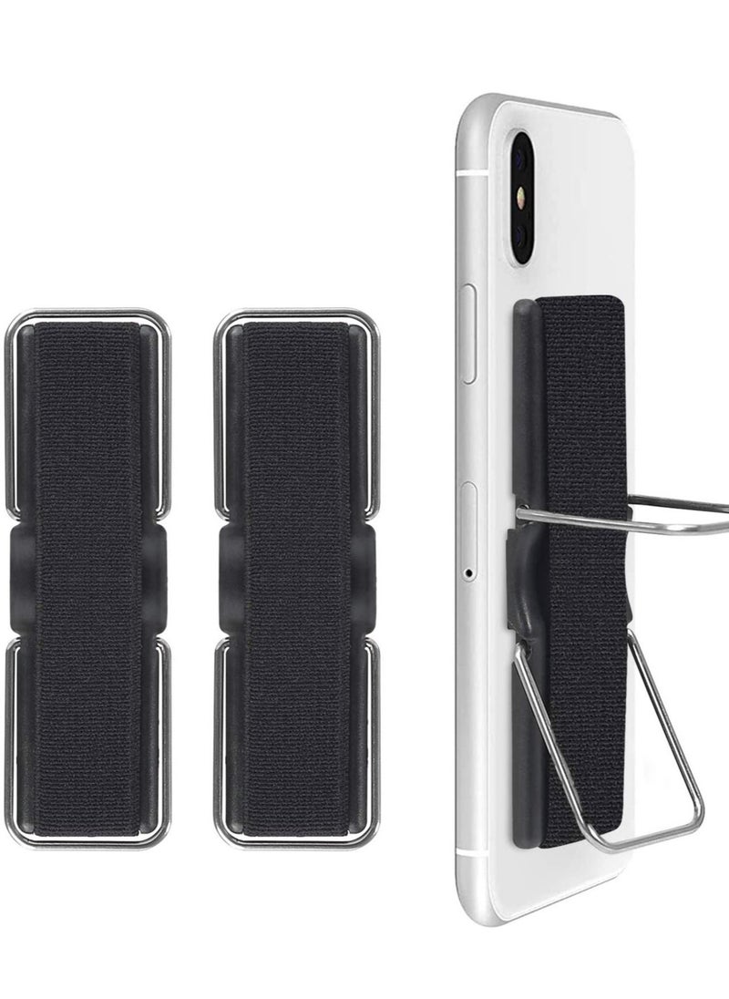 Raxoom Phone Grip, CISID Cell Phone Strap Stand for Back of Phone Loop Holder for Hand Compatible with iPhone, Samsung Galaxy and All Smartphones(Black,2 pcs) - Image 1