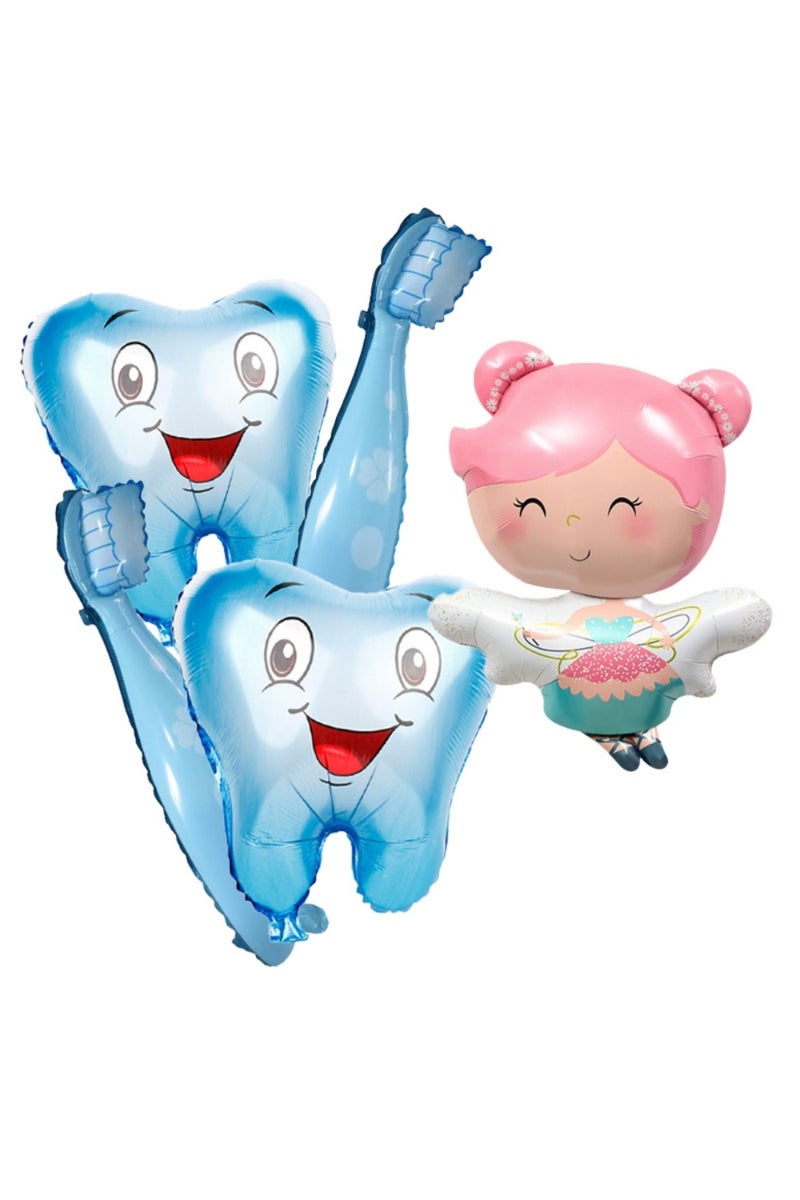 Other B 5-Piece Toothbrush and Tooth Balloon Set, Elf Toothbrush Aluminum Film Balloon Set, Suitable