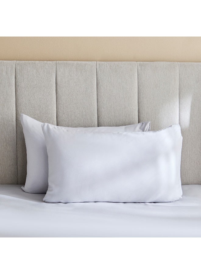 Home Box Derby 2-Piece Solid Microfiber Pillowcase Set - 45x70 cm - Image 2