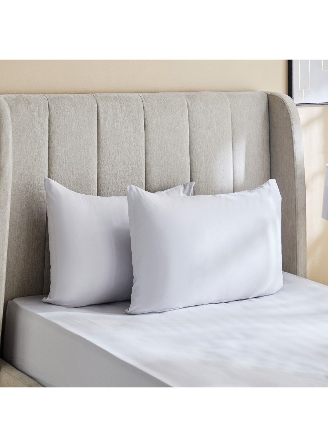 Home Box Derby 2-Piece Solid Microfiber Pillowcase Set - 45x70 cm - Image 1