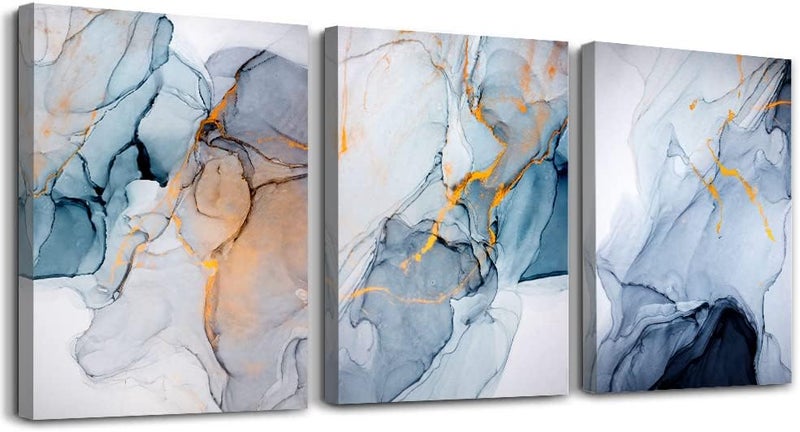 TTHYUEWS Canvas Wall Art For Living Room Abstract Wall Decor For Bedroom Modern Office Wall Decorations Ink Paintings Fashion Abstract Pictures Artwork Bathroom Canvas Art Prints Kitchen Home Decor 3 Piece - Image 1