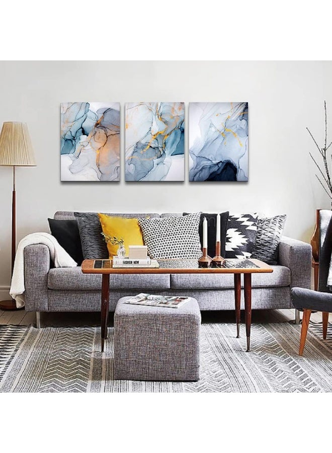 TTHYUEWS Canvas Wall Art For Living Room Abstract Wall Decor For Bedroom Modern Office Wall Decorations Ink Paintings Fashion Abstract Pictures Artwork Bathroom Canvas Art Prints Kitchen Home Decor 3 Piece - Image 3
