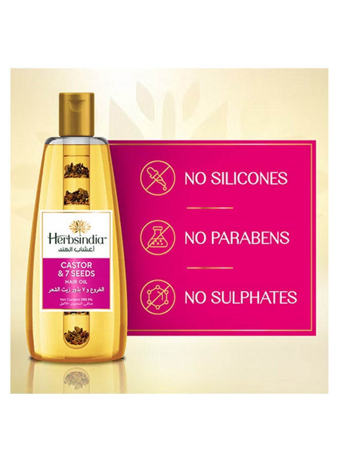 Herbsindia Castor And 7 Herbal Seeds Hair Oil With Nourish Tube 280ml - Image 5