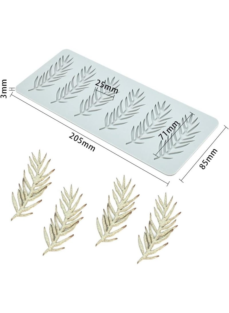 Fondant Silicone Moulds Tropical Leaves Silicone Imprint Mat Gum Paste Press Mold For Cake Chocolate Cupcake Decorating Cake Toppers Candy Cookies Resin Sugarcraft A944X308X012Inch - Image 2