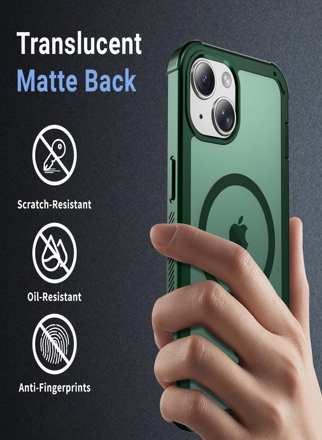 jaroco Magnetic for iPhone 14 Case, [Compatible with MagSafe][Military Grade Drop Protection][Heavy Duty Protection][Non-Slip][Shockproof] 2-Layer Durable Bumper Phone Case 6.1''-Forest Green - Image 5