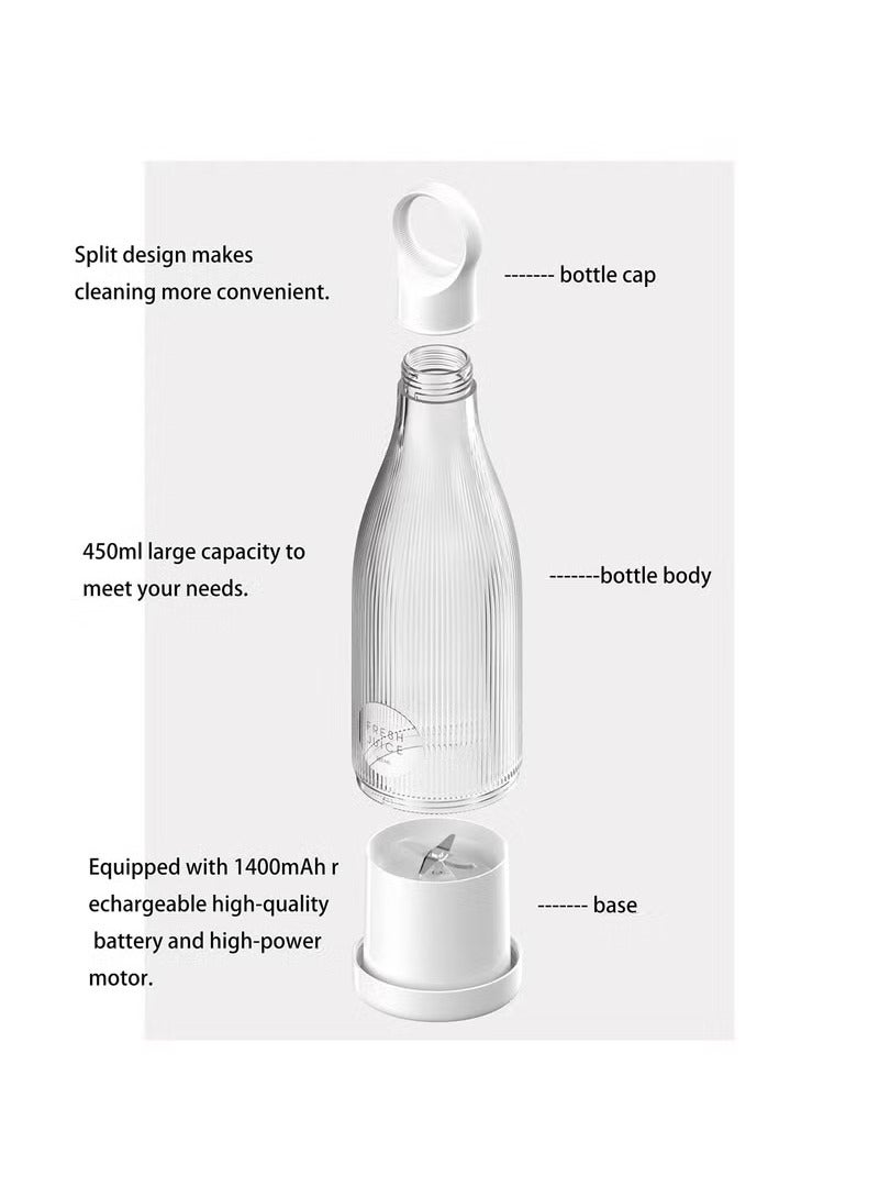 Cuken Portable Blender USB Rechargeable Mini Personal Blender for Shakes and Smoothies Electric Fruit Vegetable Juicer with 4 Blades - Image 5