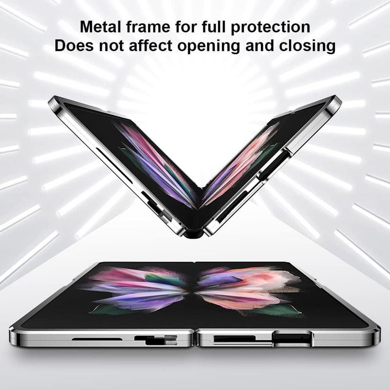 Suitable for Samsung Z Fold7 Phone Case Fold6/5 Magneto Folding Glass Metal Magnetic Protective Lens Buckle Case - Image 5