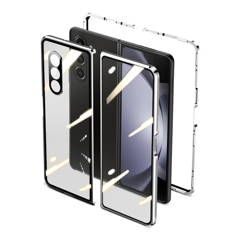 Suitable for Samsung Z Fold7 Phone Case Fold6/5 Magneto Folding Glass Metal Magnetic Protective Lens Buckle Case - Image 1