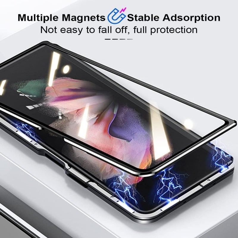 Suitable for Samsung Z Fold7 Phone Case Fold6/5 Magneto Folding Glass Metal Magnetic Protective Lens Buckle Case - Image 4