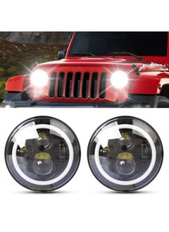 2 PCS 7 inch IP68 Waterproof 6500K 75W CREE LED Headlight Hi/Lo Beam Driving Lamp for Jeep Wrangler JK TJ LJ