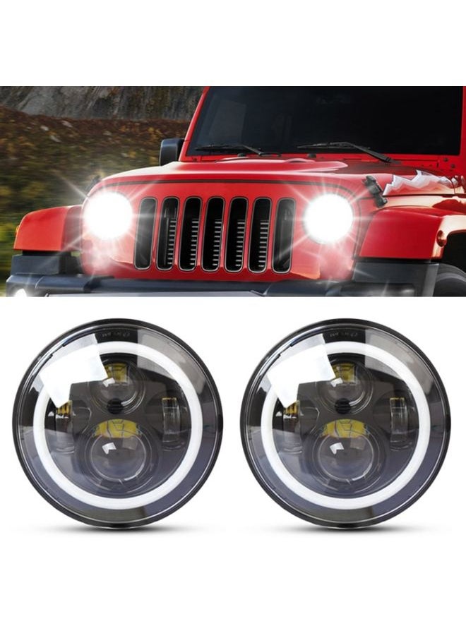 BURAQ - 2 PCS 7 inch IP68 Waterproof 6500K 75W CREE LED Headlight Hi/Lo Beam Driving Lamp for Jeep Wrangler JK TJ LJ - Image 1
