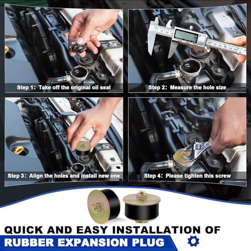 Daptemn 16PCS Expandable Freeze Rubber Plugs Kit, 8 Sizes Automotive Engine Rubber Expansion Freeze Plugs Fit Hole 3/4" 7/8" 1" 1-1/8" 1-1/4" 1-3/8" 1-1/2" 1-5/8" - Image 4