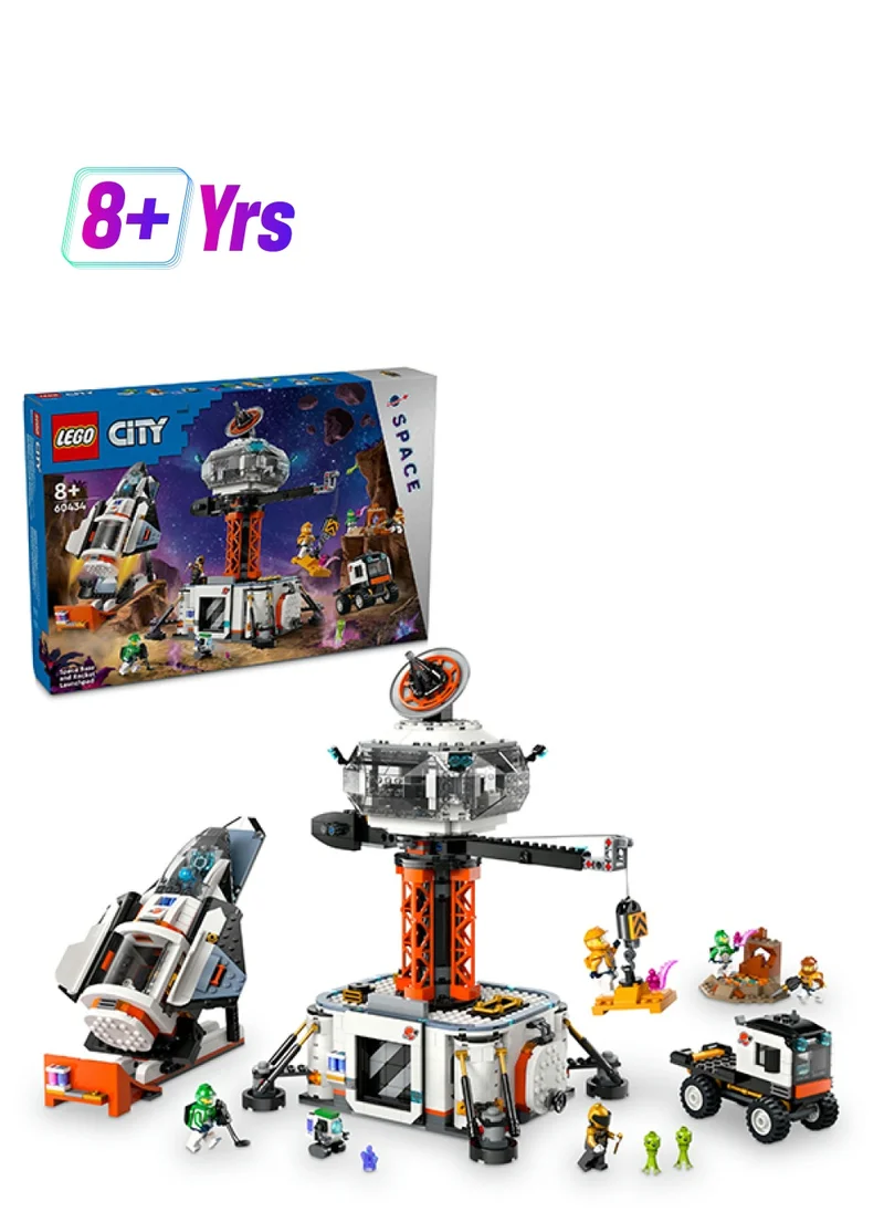 LEGO 60434 City Space Base And Rocket Launchpad, Planet Exploration Toy Playset For Boys And Girls Who Love Cool Toys, Gift For Kids Aged 8 Plus, 6 Minifigures, Robot And 2 Alien Action Figures (1,422 Pieces)