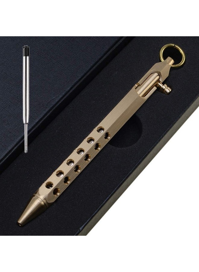 EKLOEN Sixedge Solid Brass Pen Bolt Action Pen Edc Pocket Pen Signature Pen Pocket Pen(Brass) - Image 1