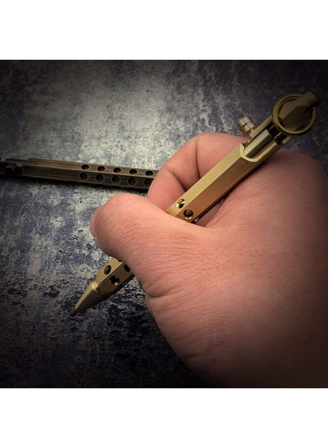 EKLOEN Sixedge Solid Brass Pen Bolt Action Pen Edc Pocket Pen Signature Pen Pocket Pen(Brass) - Image 3