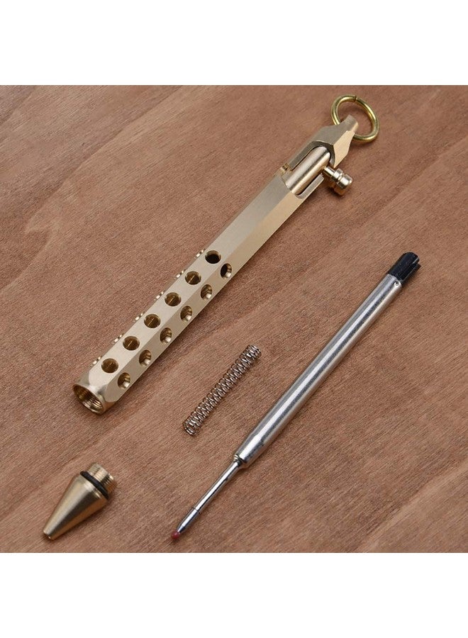 EKLOEN Sixedge Solid Brass Pen Bolt Action Pen Edc Pocket Pen Signature Pen Pocket Pen(Brass) - Image 2