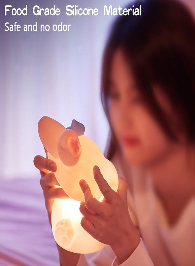 Dwiza Enterprise Cute Silicone Rabbit Night Light for Kids, USB Rechargeable 3 Step Dimmable Night Light, Touch Sensor Squishy Mini Nursery Lamp for Baby Bedroom Decor - Image 3
