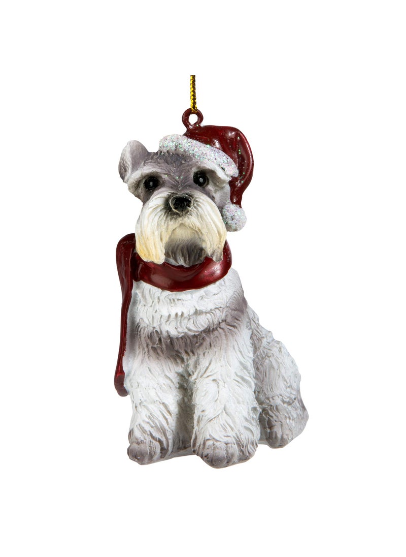 Design Toscano Design Toscano Miniature Schnauzer Holiday Dog Christmas Tree Ornament Xmas Decorations  3 Inch  Cast Stone Resin  Full Color  - Image 2
