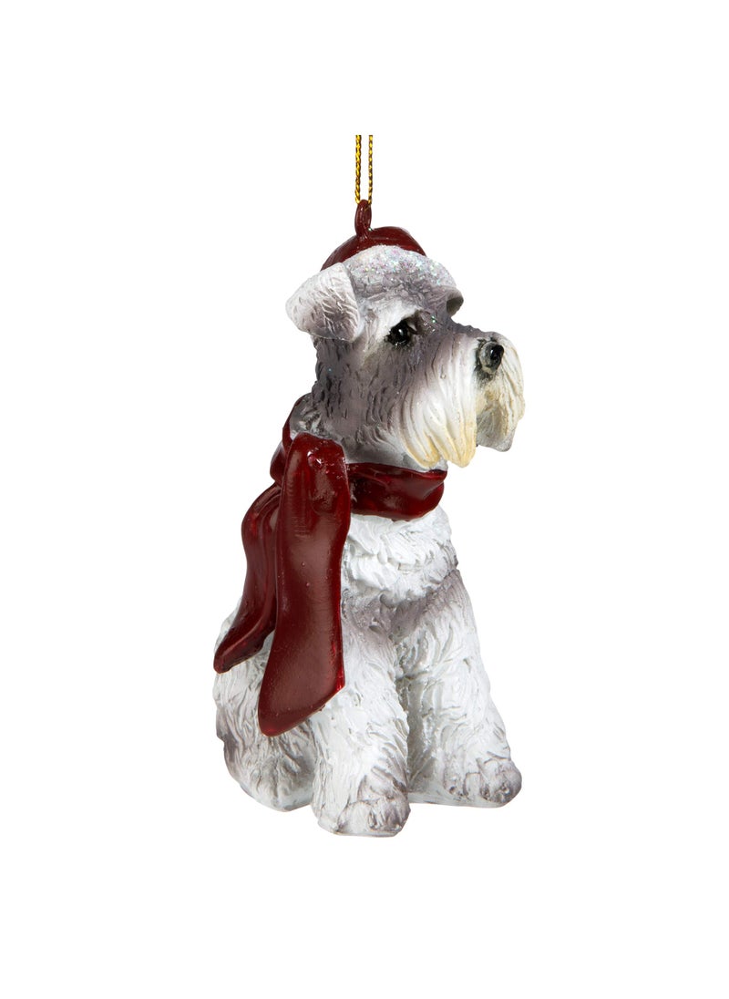 Design Toscano Design Toscano Miniature Schnauzer Holiday Dog Christmas Tree Ornament Xmas Decorations  3 Inch  Cast Stone Resin  Full Color  - Image 3