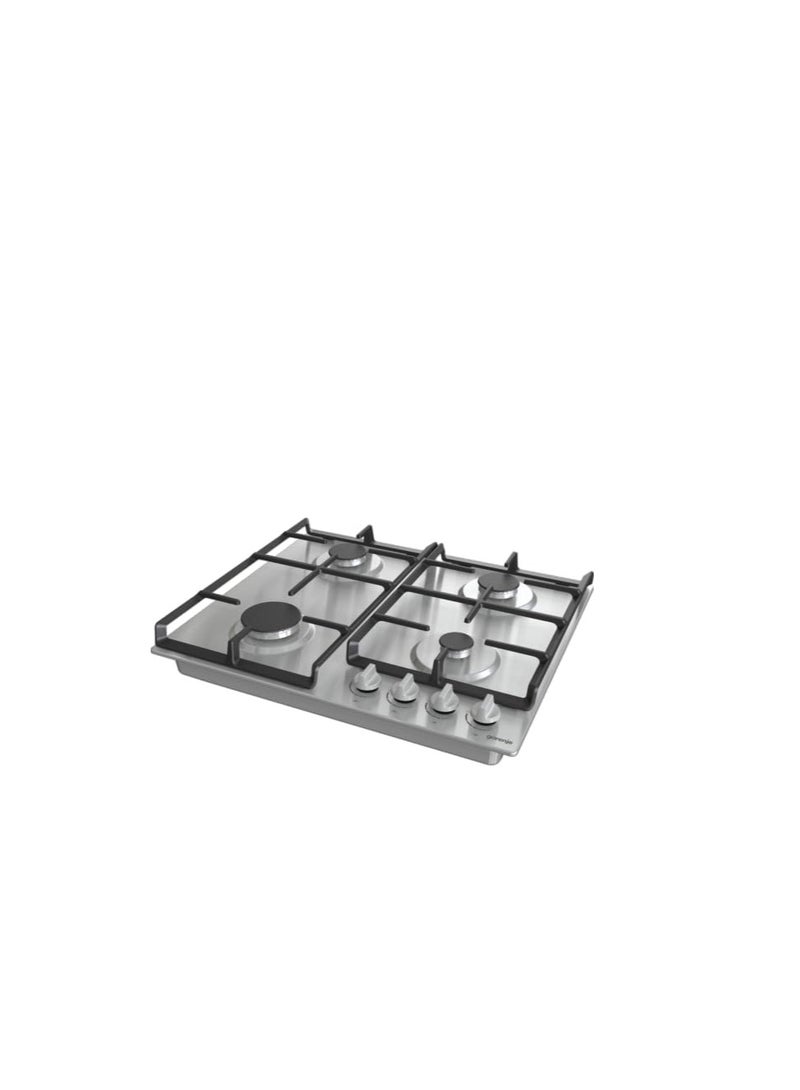 Gorenje Built in Gas Hob 60 cm, 4 burners, Front Knobs, self-igniting, Cast iron grid, G641EX Stainless steel - Image 2