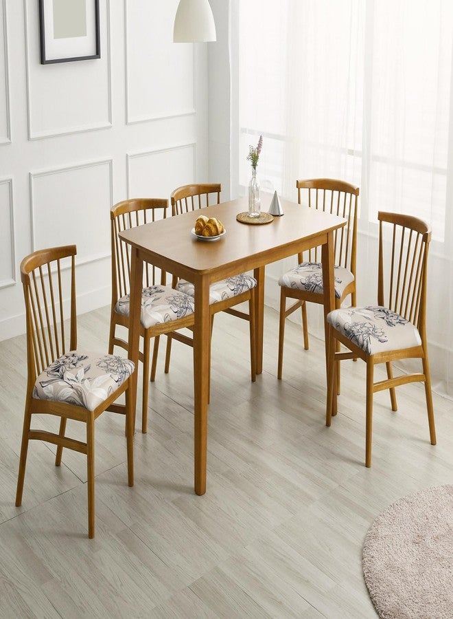 SPRINGRICO Seat Covers for Dining Room Chair Set of 4 Washable Seat Cushion Slipcovers Kitchen Chair Covers (4 Pack, Floral Beige) - Image 2