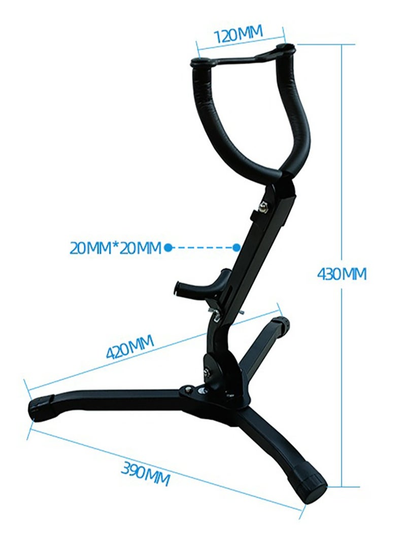 Mike Music Folding Saxophone Stand for Alto Sax, Alto Tenor Sax Stand, Adjustable Metal Triangle Base Design Saxophone Holder Rack Portable and Foldable Musical Instrument Stand  - Image 3